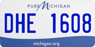 MI license plate DHE1608