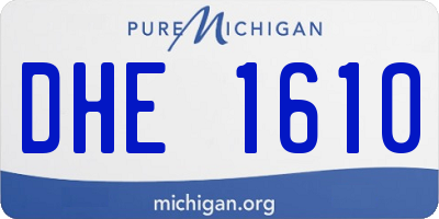 MI license plate DHE1610