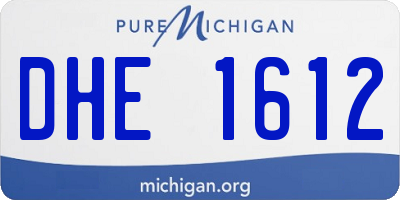 MI license plate DHE1612