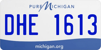 MI license plate DHE1613