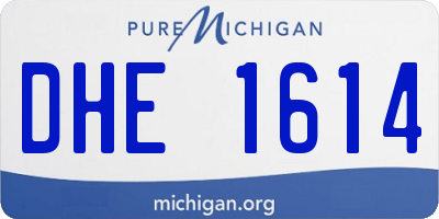 MI license plate DHE1614