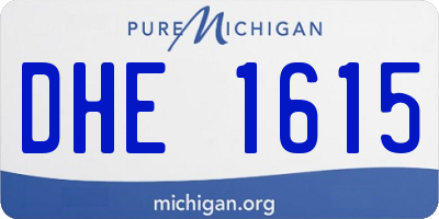 MI license plate DHE1615