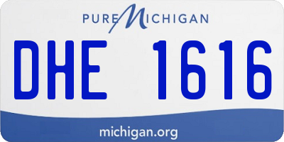 MI license plate DHE1616
