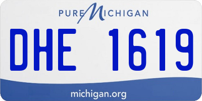 MI license plate DHE1619