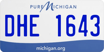MI license plate DHE1643