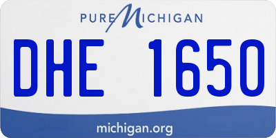 MI license plate DHE1650
