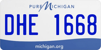 MI license plate DHE1668