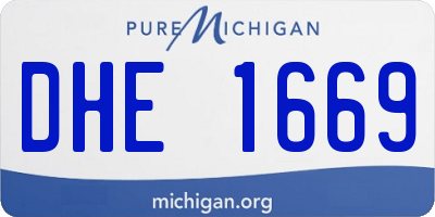 MI license plate DHE1669