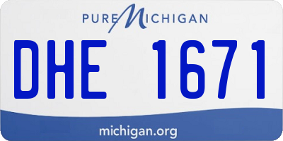 MI license plate DHE1671