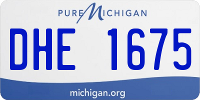 MI license plate DHE1675
