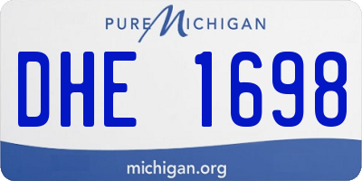 MI license plate DHE1698