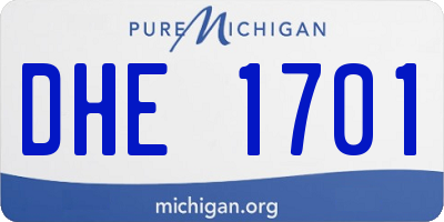MI license plate DHE1701