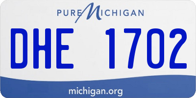 MI license plate DHE1702