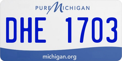 MI license plate DHE1703