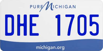 MI license plate DHE1705