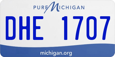 MI license plate DHE1707
