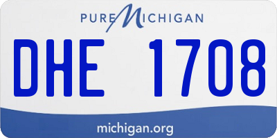 MI license plate DHE1708