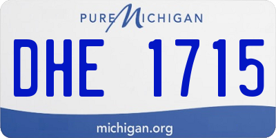 MI license plate DHE1715