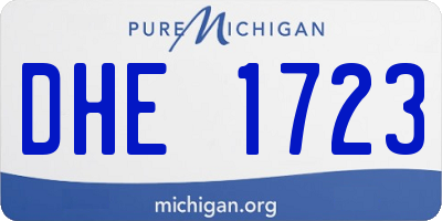 MI license plate DHE1723