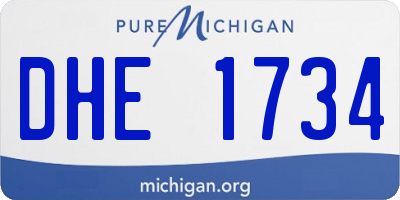 MI license plate DHE1734