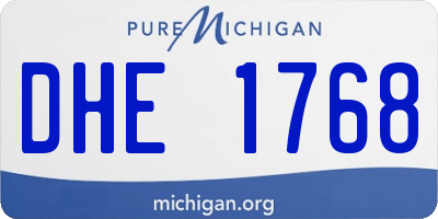 MI license plate DHE1768
