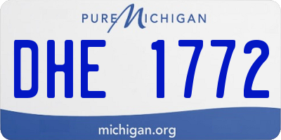 MI license plate DHE1772