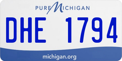 MI license plate DHE1794