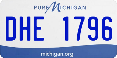 MI license plate DHE1796