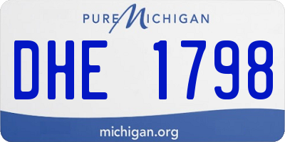 MI license plate DHE1798