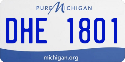 MI license plate DHE1801