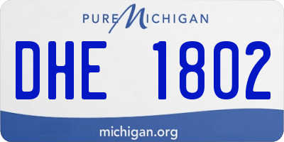 MI license plate DHE1802