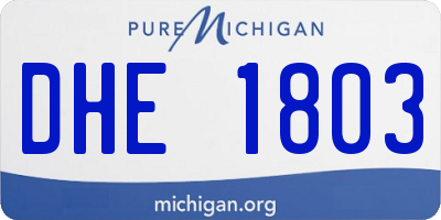 MI license plate DHE1803