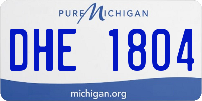 MI license plate DHE1804