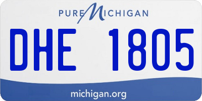 MI license plate DHE1805