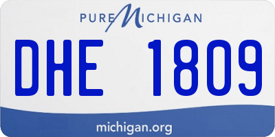 MI license plate DHE1809