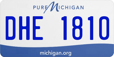 MI license plate DHE1810