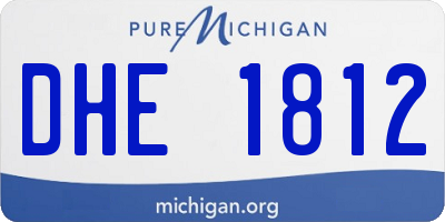 MI license plate DHE1812