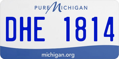 MI license plate DHE1814