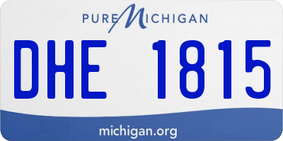 MI license plate DHE1815