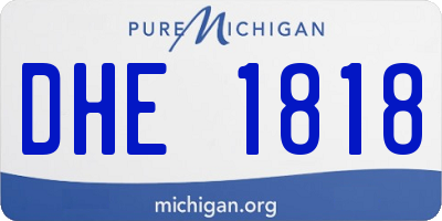 MI license plate DHE1818