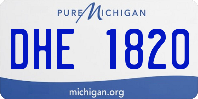 MI license plate DHE1820