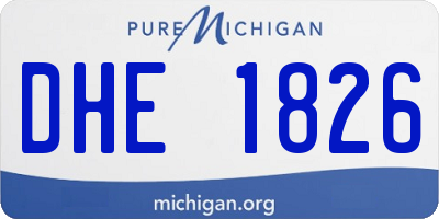 MI license plate DHE1826