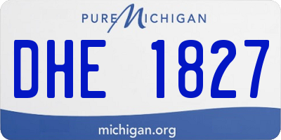 MI license plate DHE1827
