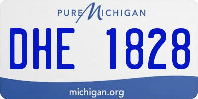 MI license plate DHE1828