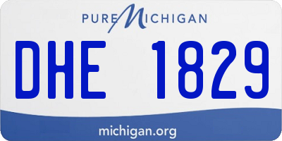 MI license plate DHE1829