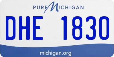 MI license plate DHE1830
