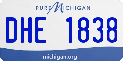 MI license plate DHE1838