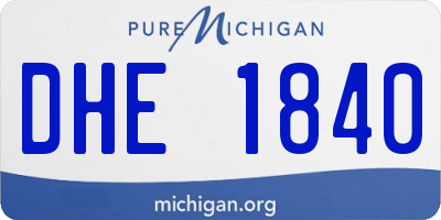 MI license plate DHE1840