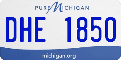 MI license plate DHE1850