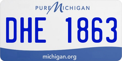 MI license plate DHE1863